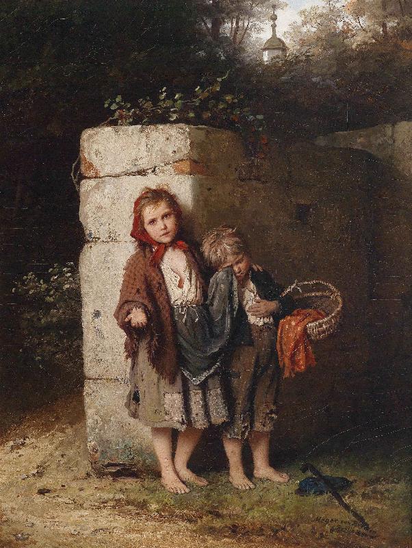 Johann Georg Meyer Bettelnde Kinder Spain oil painting art